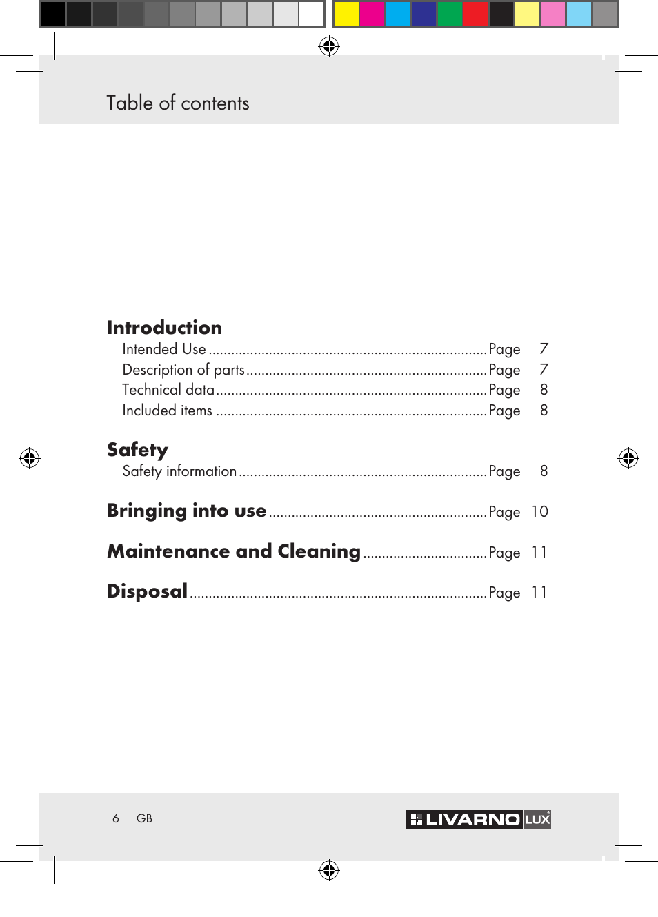 Livarno Z30652 User Manual | Page 6 / 57