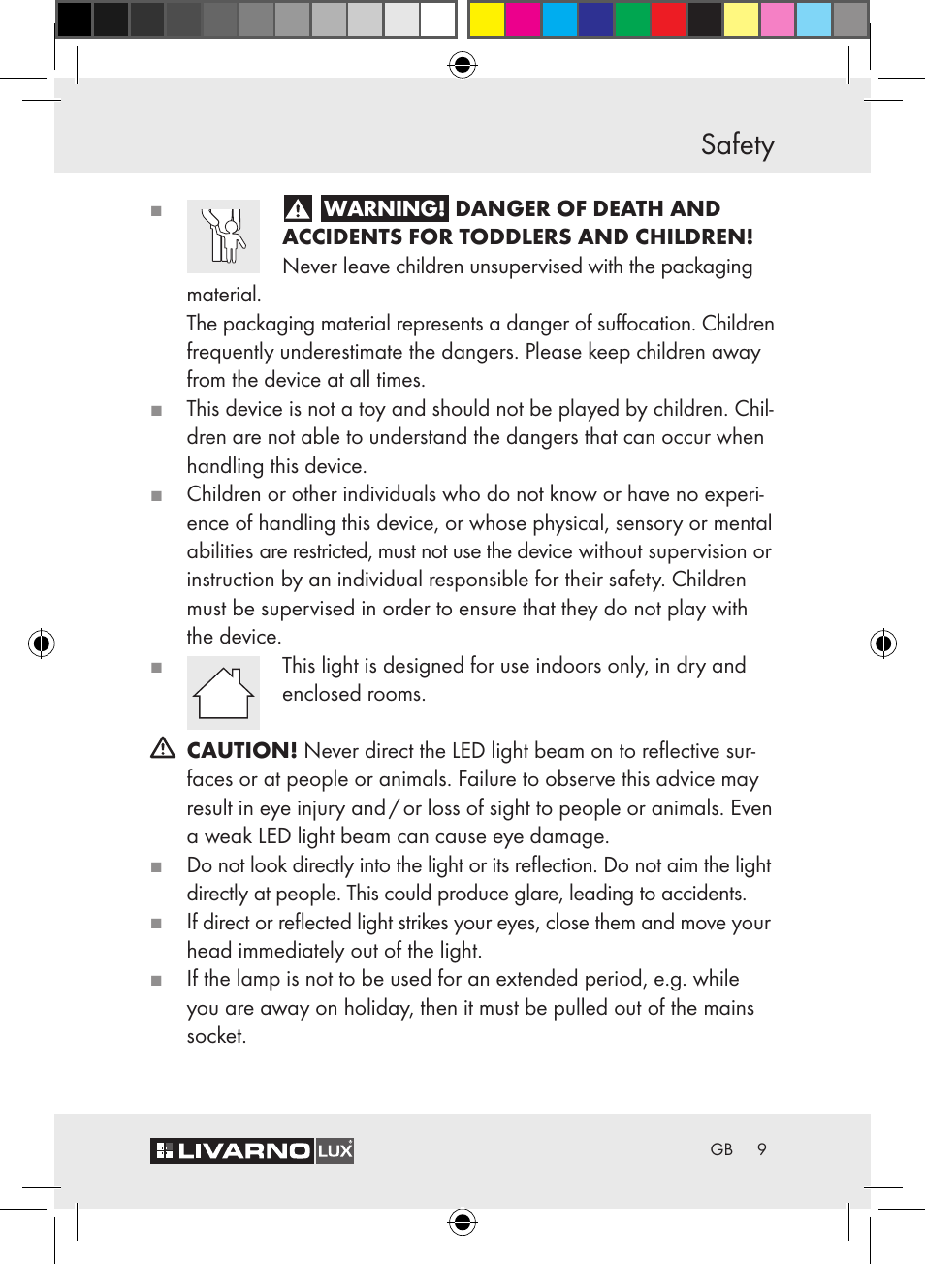 Safety | Livarno Z30652 User Manual | Page 9 / 57