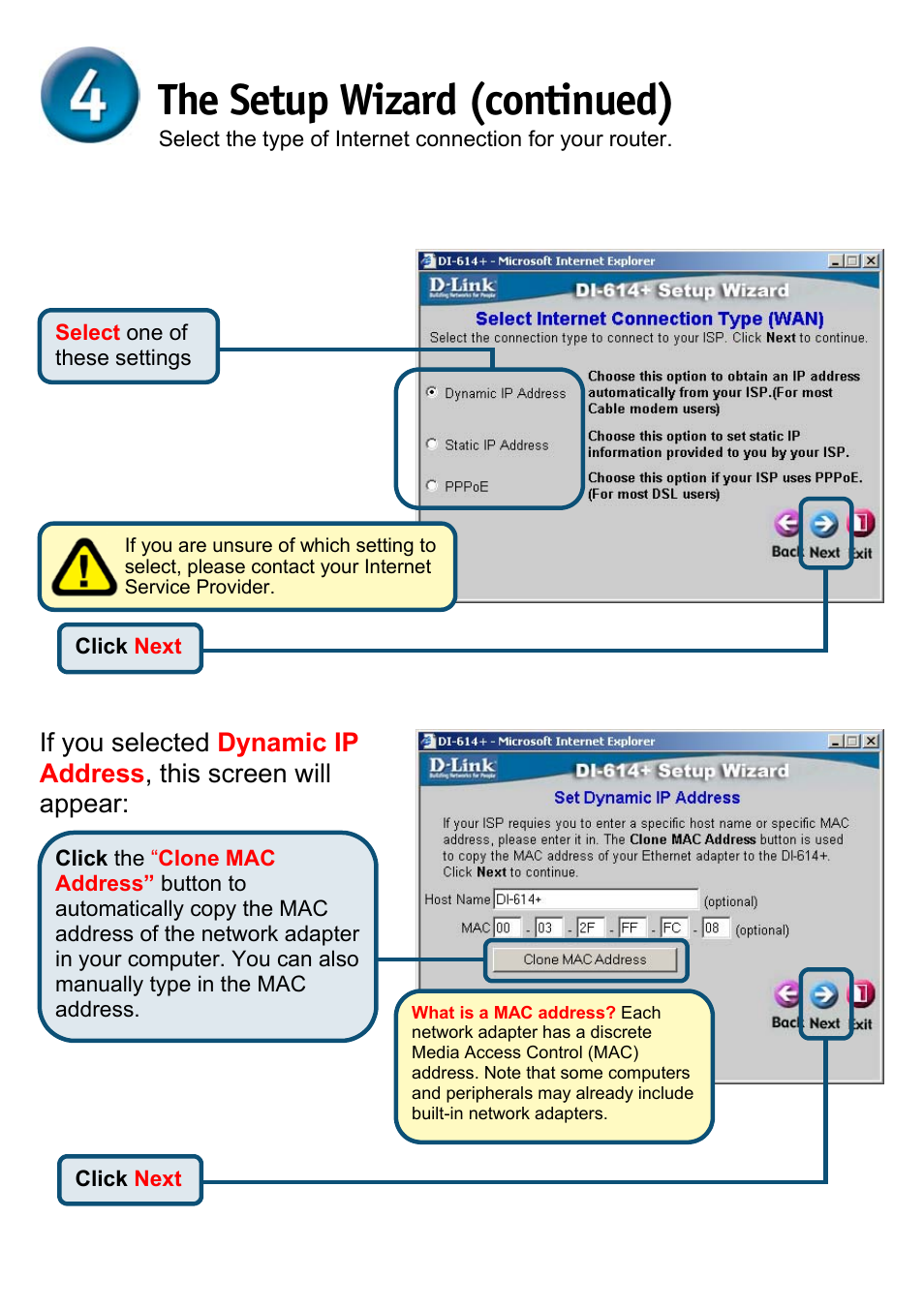 The setup wizard (continued) | D-Link DI-614+ User Manual | Page 6 / 12