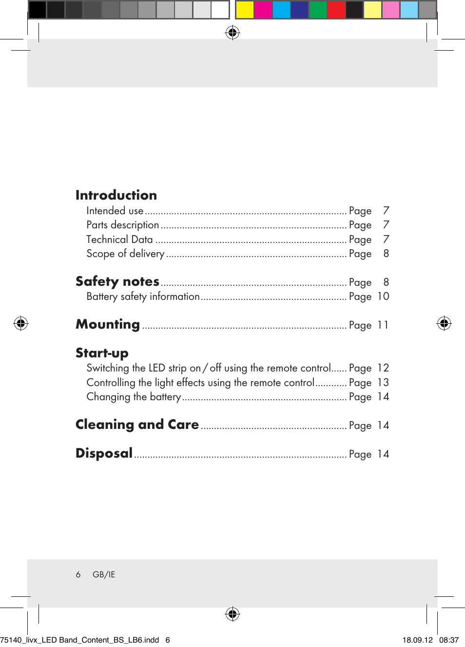 Introduction, Mounting, Start-up | Cleaning and care, Disposal | Livarno Z31228-BS User Manual | Page 6 / 16