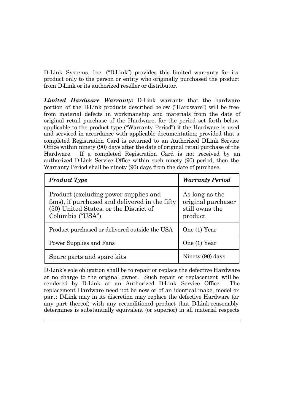 Limited warranty | D-Link DES-1008D User Manual | Page 2 / 24
