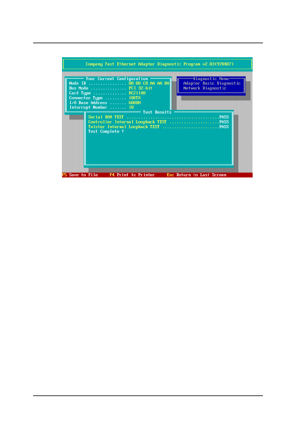 Network operation test | D-Link DFE-500TX User Manual | Page 14 / 26