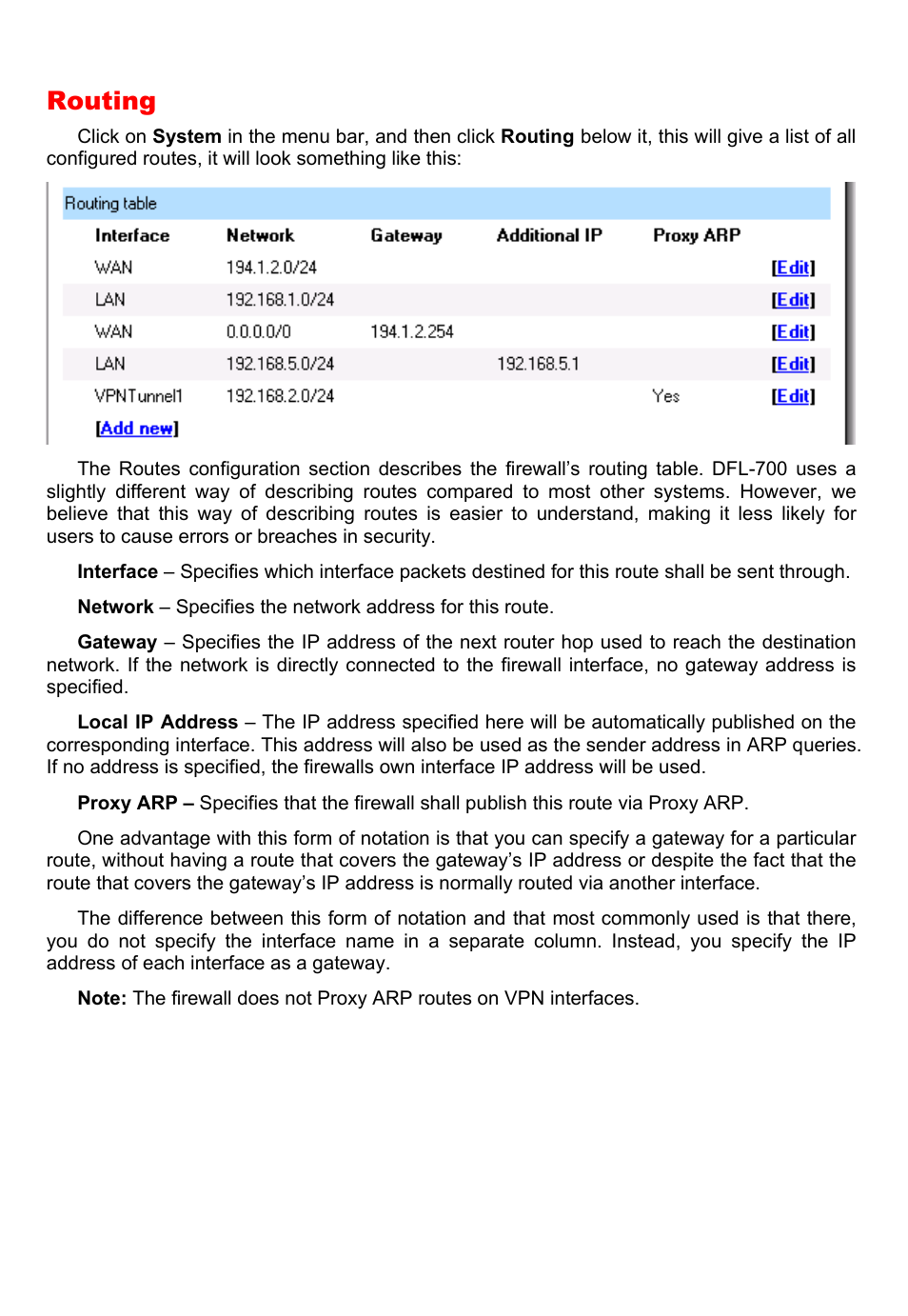 Routing | D-Link DFL-700 User Manual | Page 21 / 141