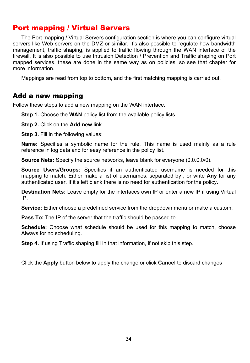 Port mapping / virtual servers | D-Link DFL-700 User Manual | Page 34 / 141