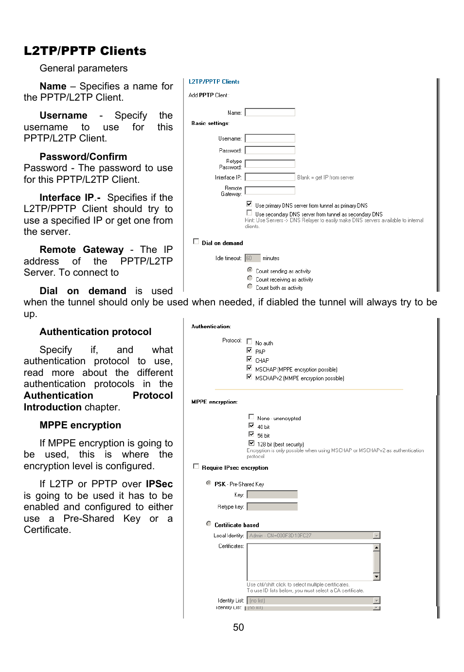 L2tp/pptp clients | D-Link DFL-700 User Manual | Page 50 / 141