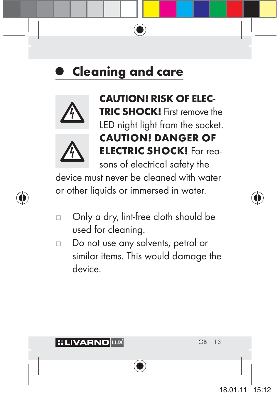 Cleaning and care | Livarno Z29012A-BS User Manual | Page 15 / 93