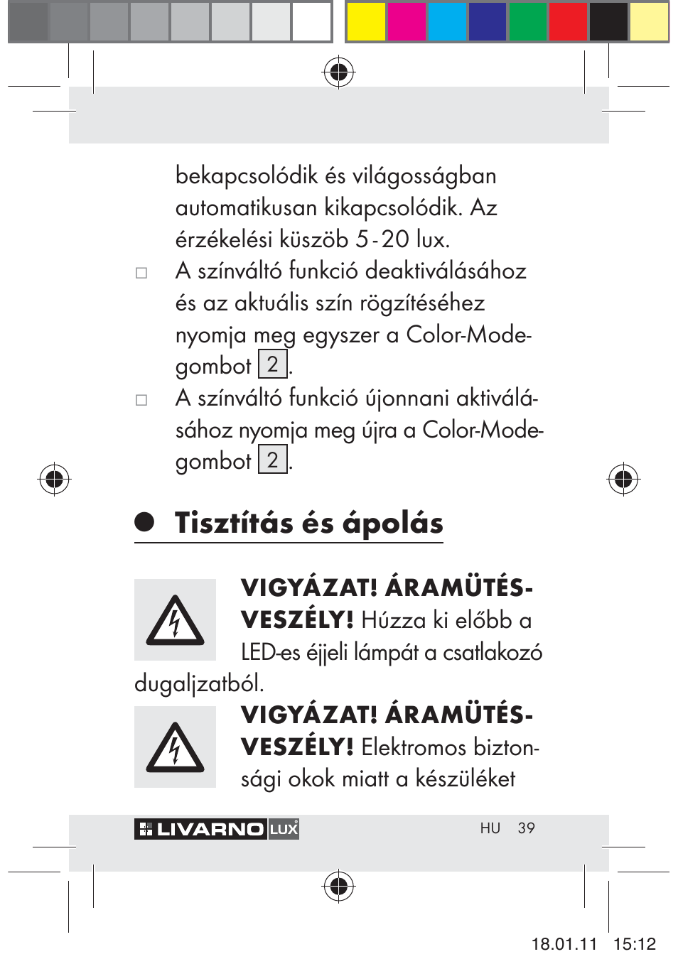 Tisztítás és ápolás | Livarno Z29012A-BS User Manual | Page 41 / 93