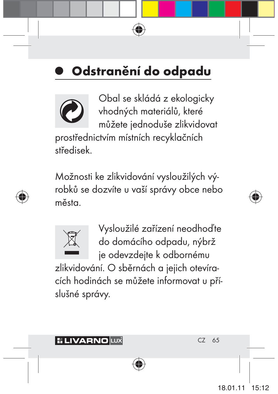 Odstranění do odpadu | Livarno Z29012A-BS User Manual | Page 67 / 93