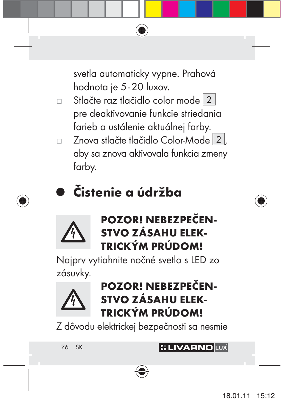 Čistenie a údržba | Livarno Z29012A-BS User Manual | Page 78 / 93