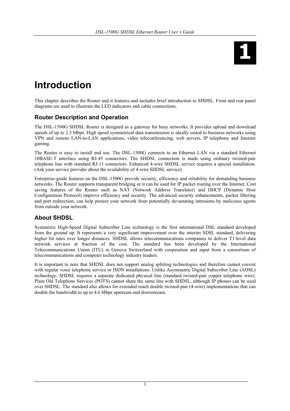 Introduction | D-Link DSL-1500G User Manual | Page 11 / 62