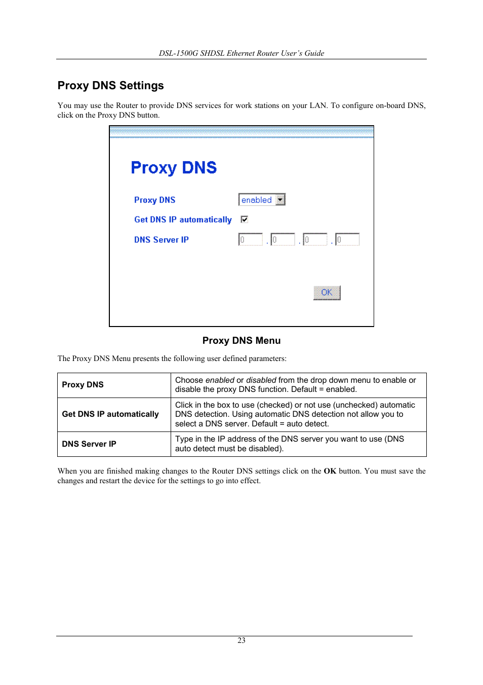 Proxy dns settings | D-Link DSL-1500G User Manual | Page 33 / 62