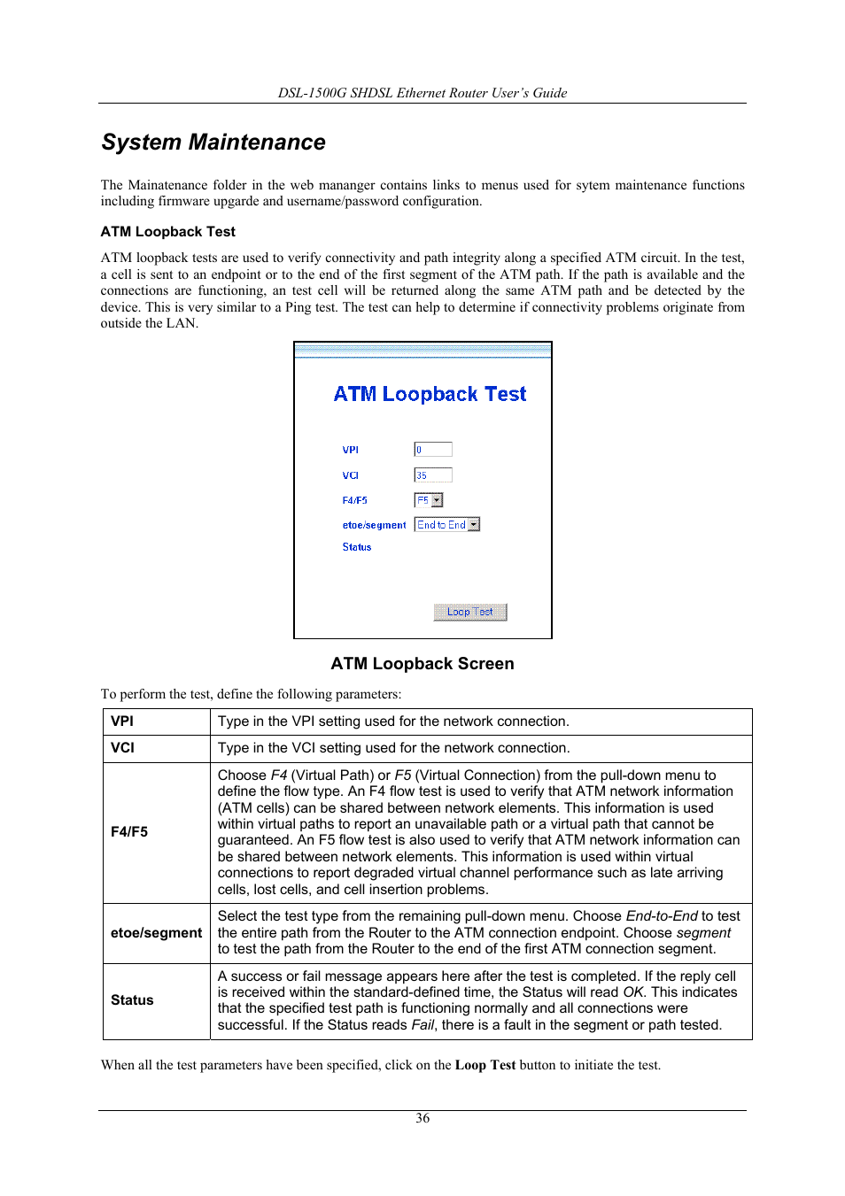 System maintenance | D-Link DSL-1500G User Manual | Page 46 / 62