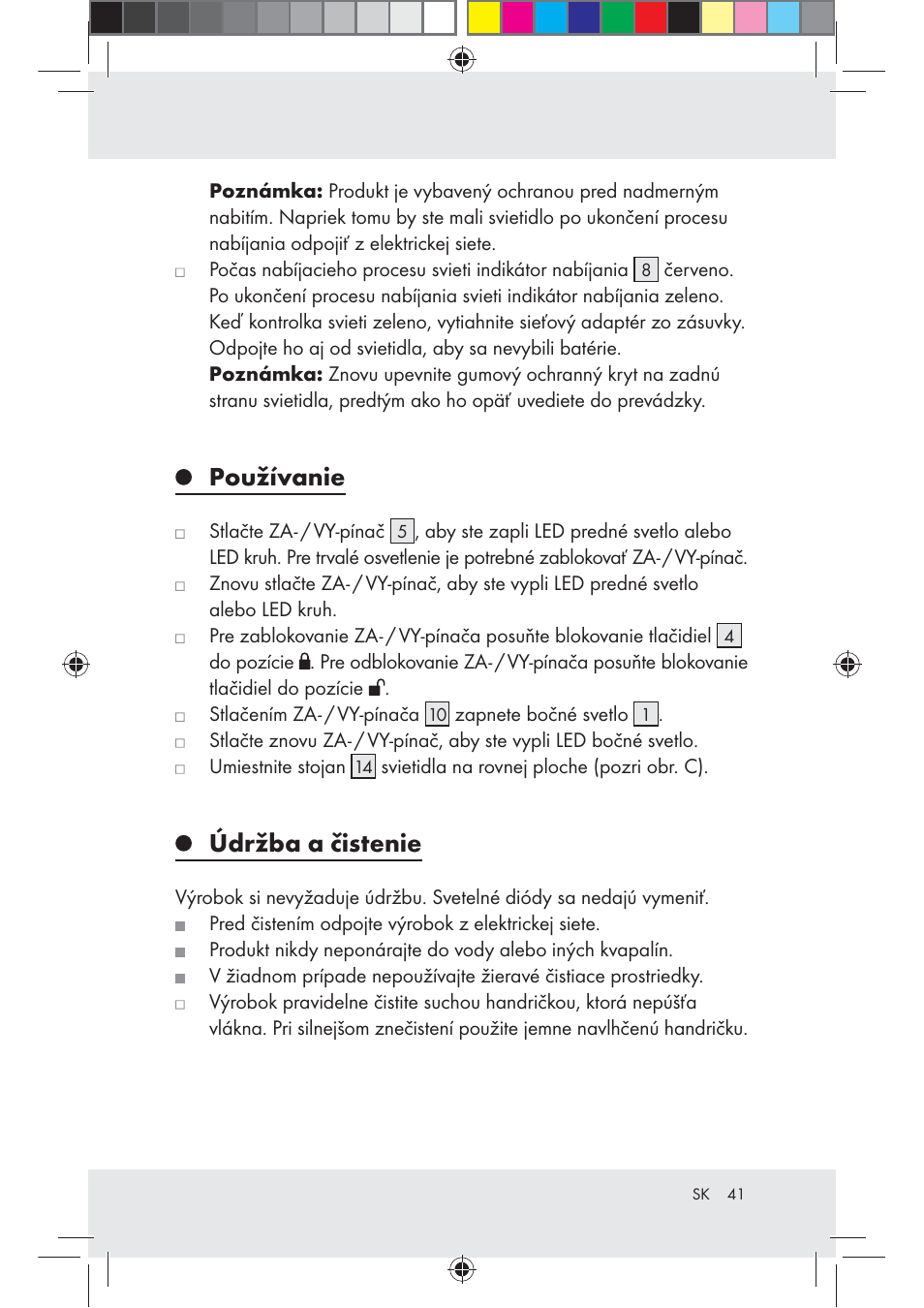 Používanie, Údržba a čistenie | Livarno Z31203-BS User Manual | Page 41 / 50