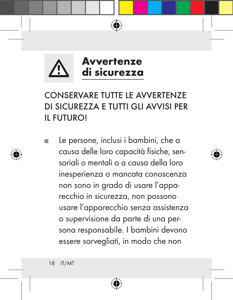 Avvertenze di sicurezza | Livarno Z31172..-BS User Manual | Page 18 / 54