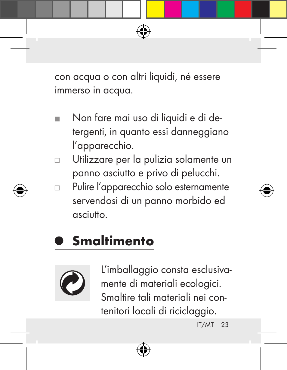 Smaltimento | Livarno Z31172..-BS User Manual | Page 23 / 54