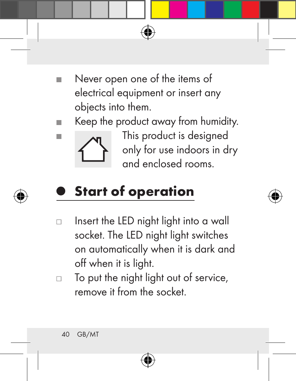 Start of operation | Livarno Z31172..-BS User Manual | Page 40 / 54