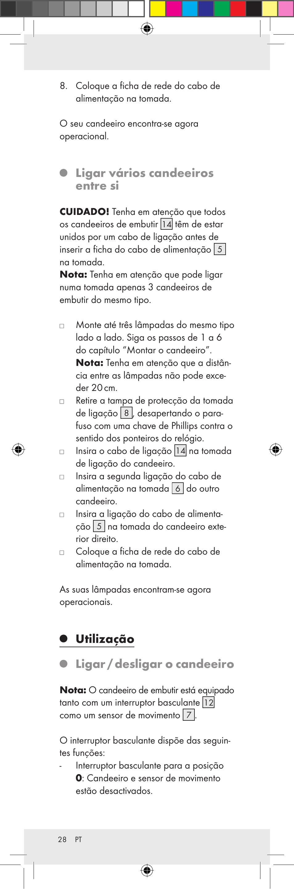 Ligar vários candeeiros entre si, Utilização ligar / desligar o candeeiro | Livarno Z31159A-BS Z31159B-BS User Manual | Page 28 / 48