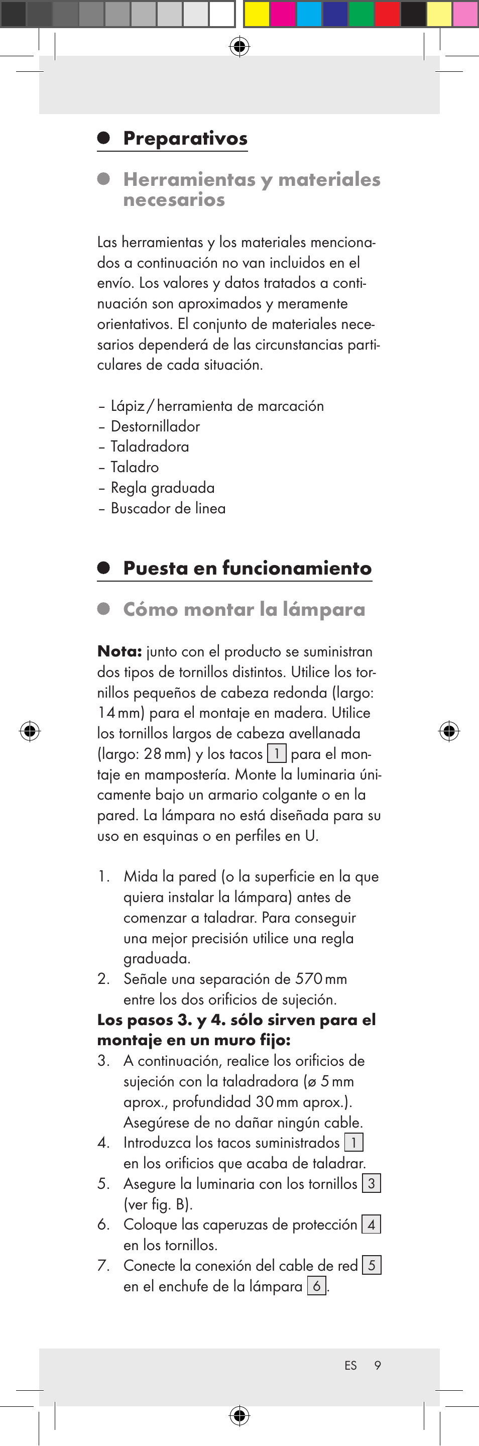 Preparativos herramientas y materiales necesarios, Puesta en funcionamiento cómo montar la lámpara | Livarno Z31159A-BS Z31159B-BS User Manual | Page 9 / 48