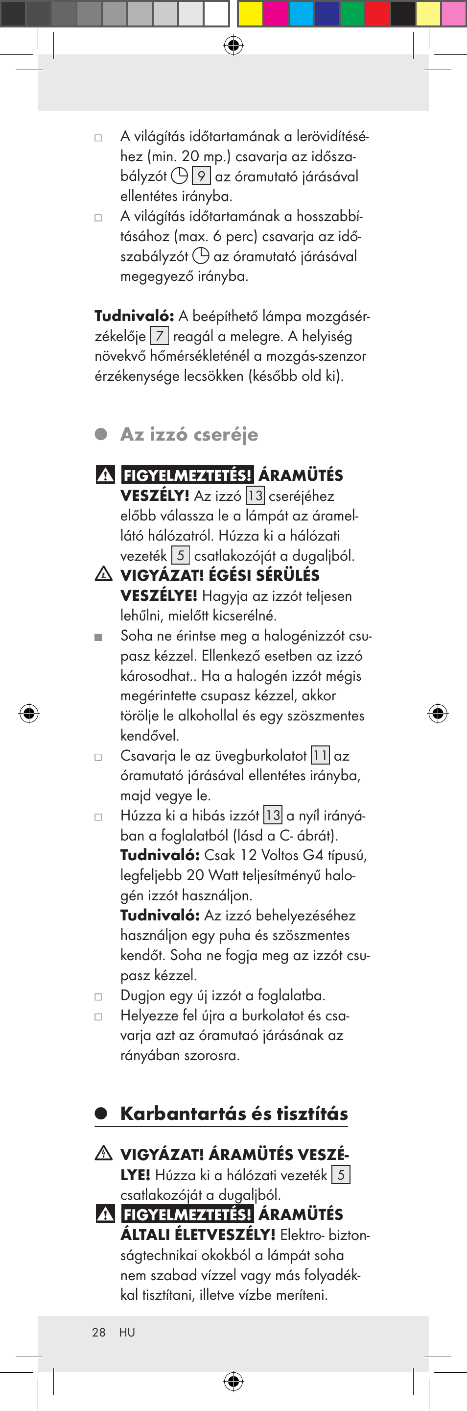 Az izzó cseréje, Karbantartás és tisztítás | Livarno Z31159A-BS Z31159B-BS User Manual | Page 28 / 62