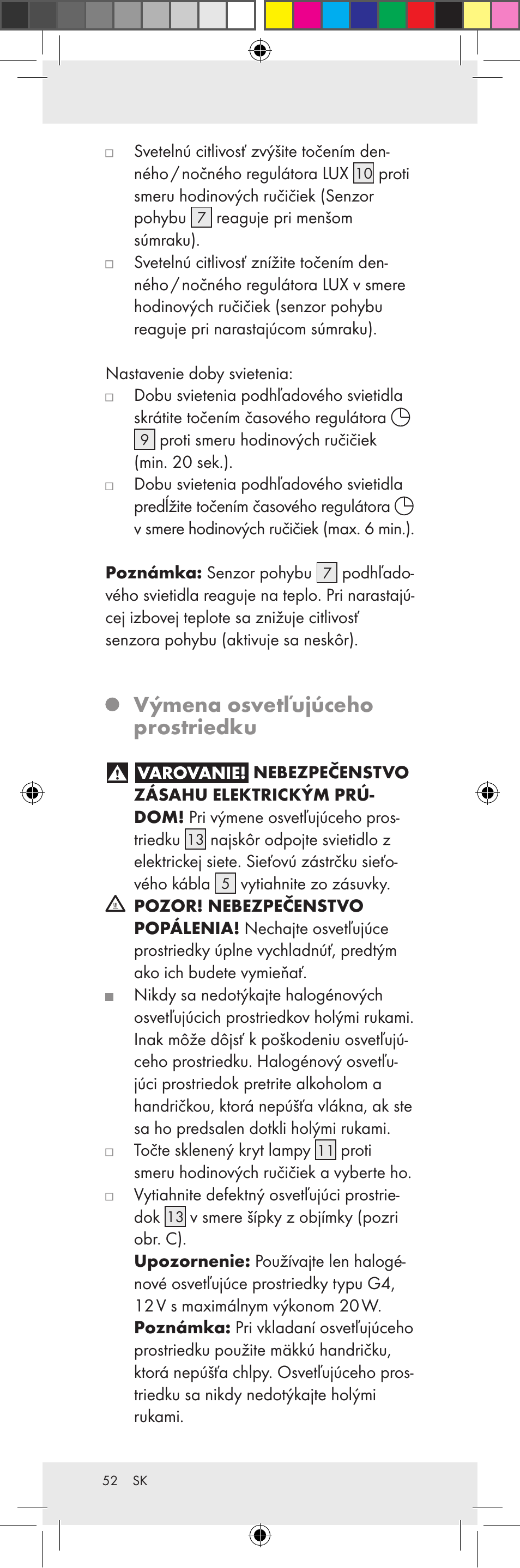 Výmena osvetľujúceho prostriedku | Livarno Z31159A-BS Z31159B-BS User Manual | Page 52 / 62