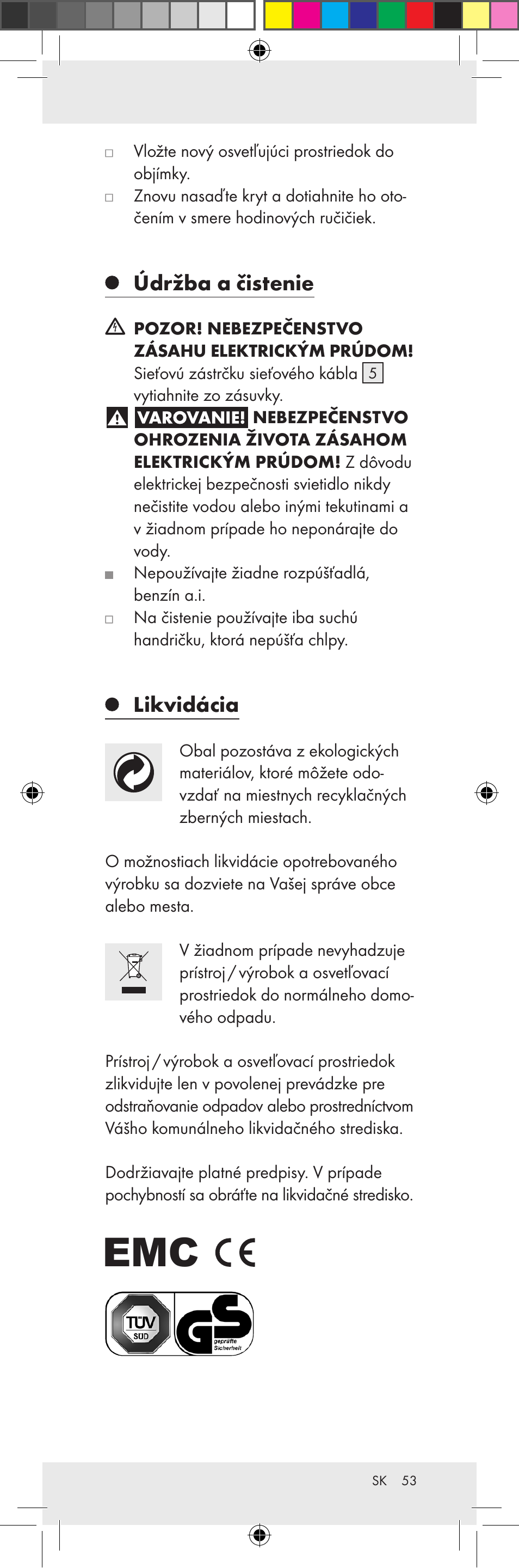 Údržba a čistenie, Likvidácia | Livarno Z31159A-BS Z31159B-BS User Manual | Page 53 / 62