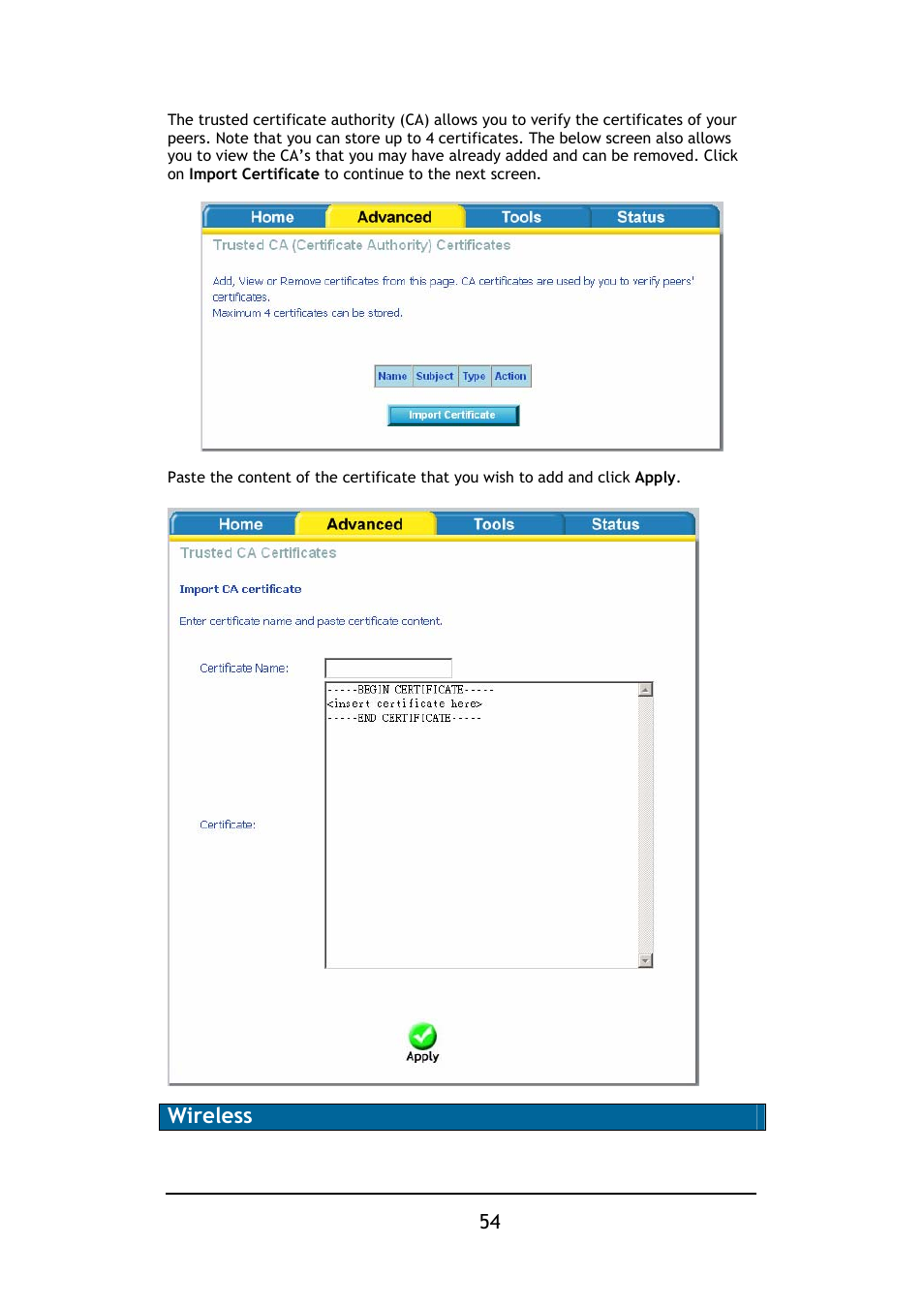 Wireless | D-Link DSL-2640B User Manual | Page 55 / 85