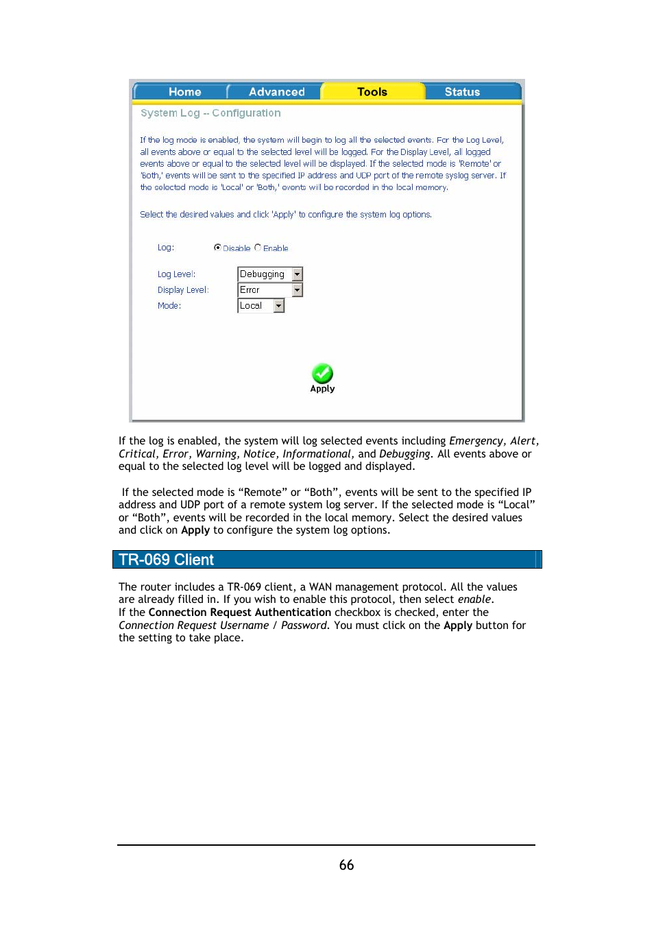 Tr-069 client | D-Link DSL-2640B User Manual | Page 67 / 85