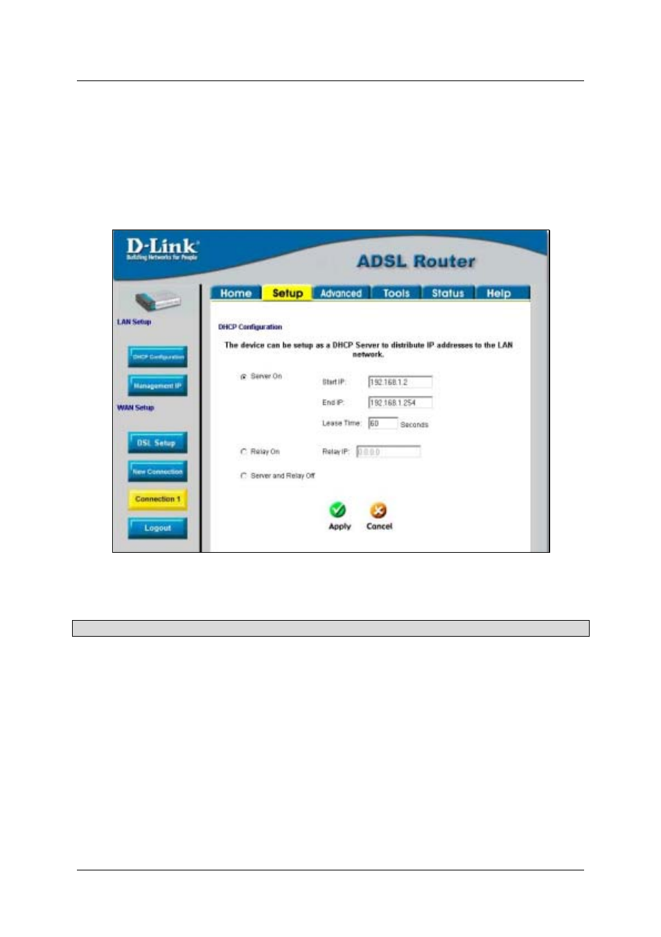 Dhcp configuration for lan | D-Link DSL-500T User Manual | Page 41 / 87