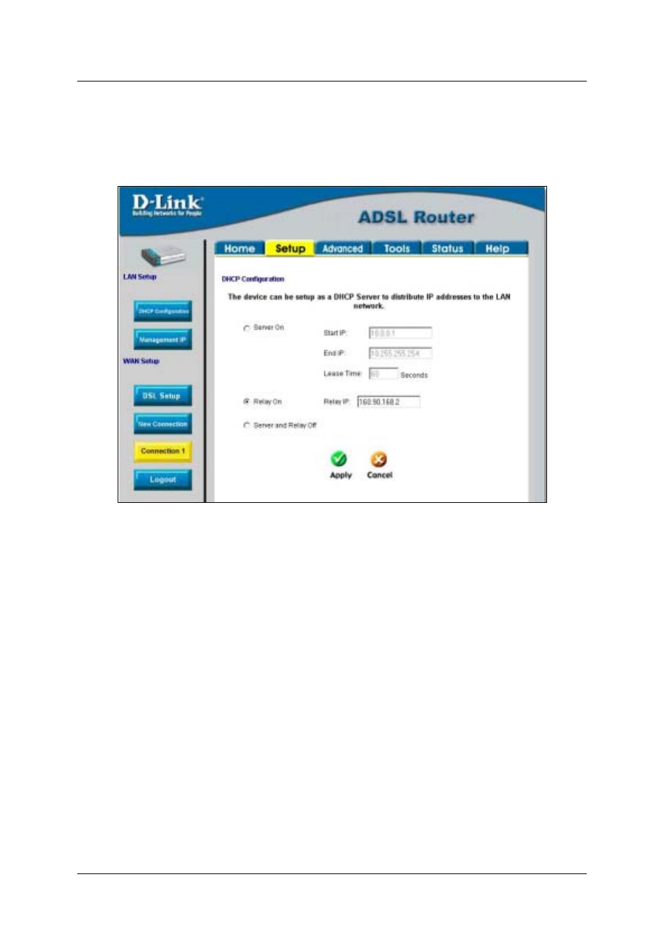 Enable dhcp relay | D-Link DSL-500T User Manual | Page 42 / 87