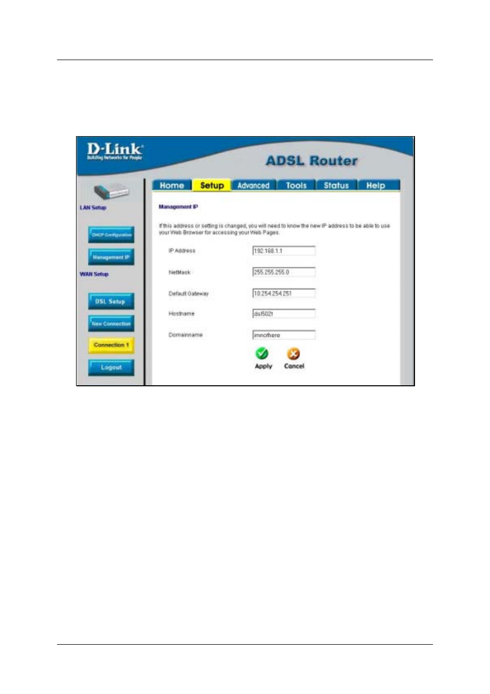Management ip | D-Link DSL-500T User Manual | Page 43 / 87