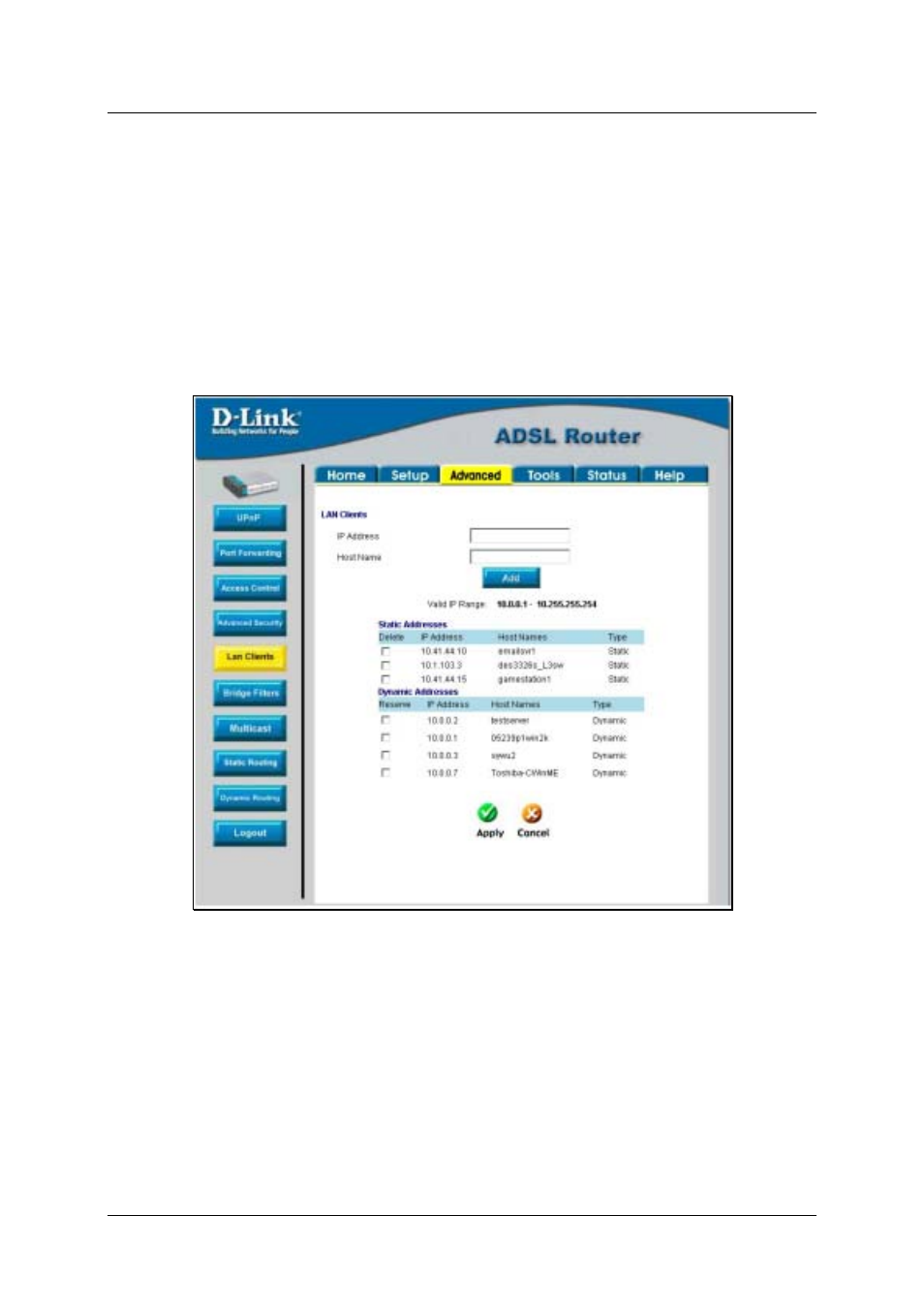 Lan clients | D-Link DSL-500T User Manual | Page 48 / 87