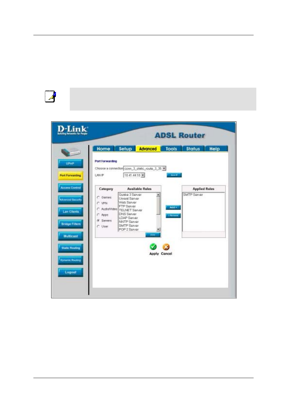 Port forwarding | D-Link DSL-500T User Manual | Page 49 / 87
