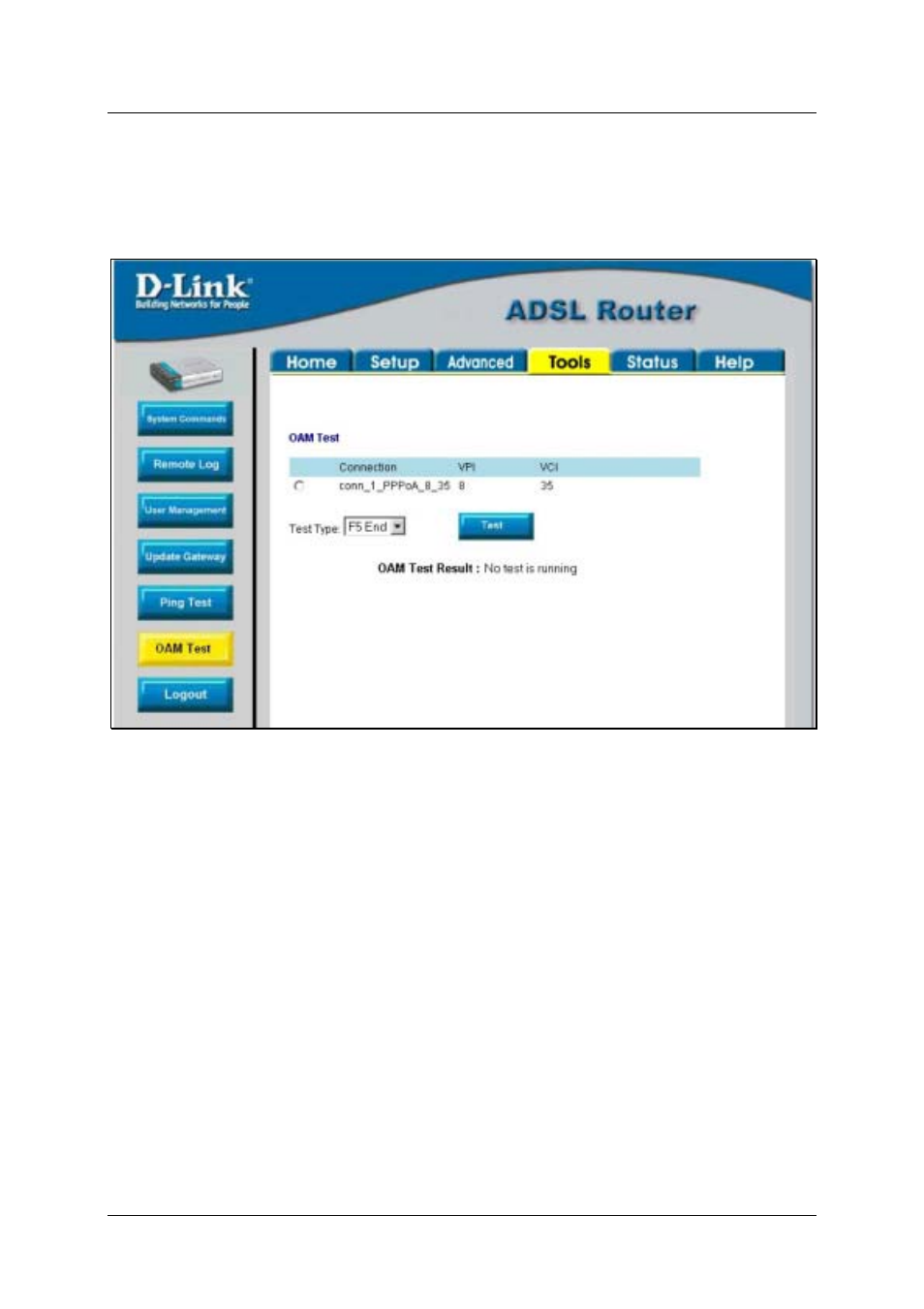 Oam test | D-Link DSL-500T User Manual | Page 67 / 87