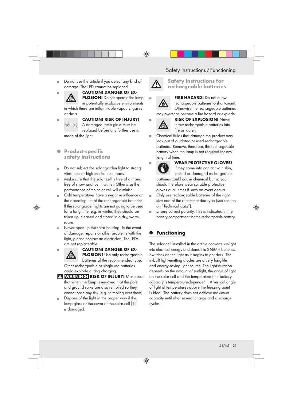 Safety instructions / functioning | Livarno Z31094A Z31094B User Manual | Page 21 / 29