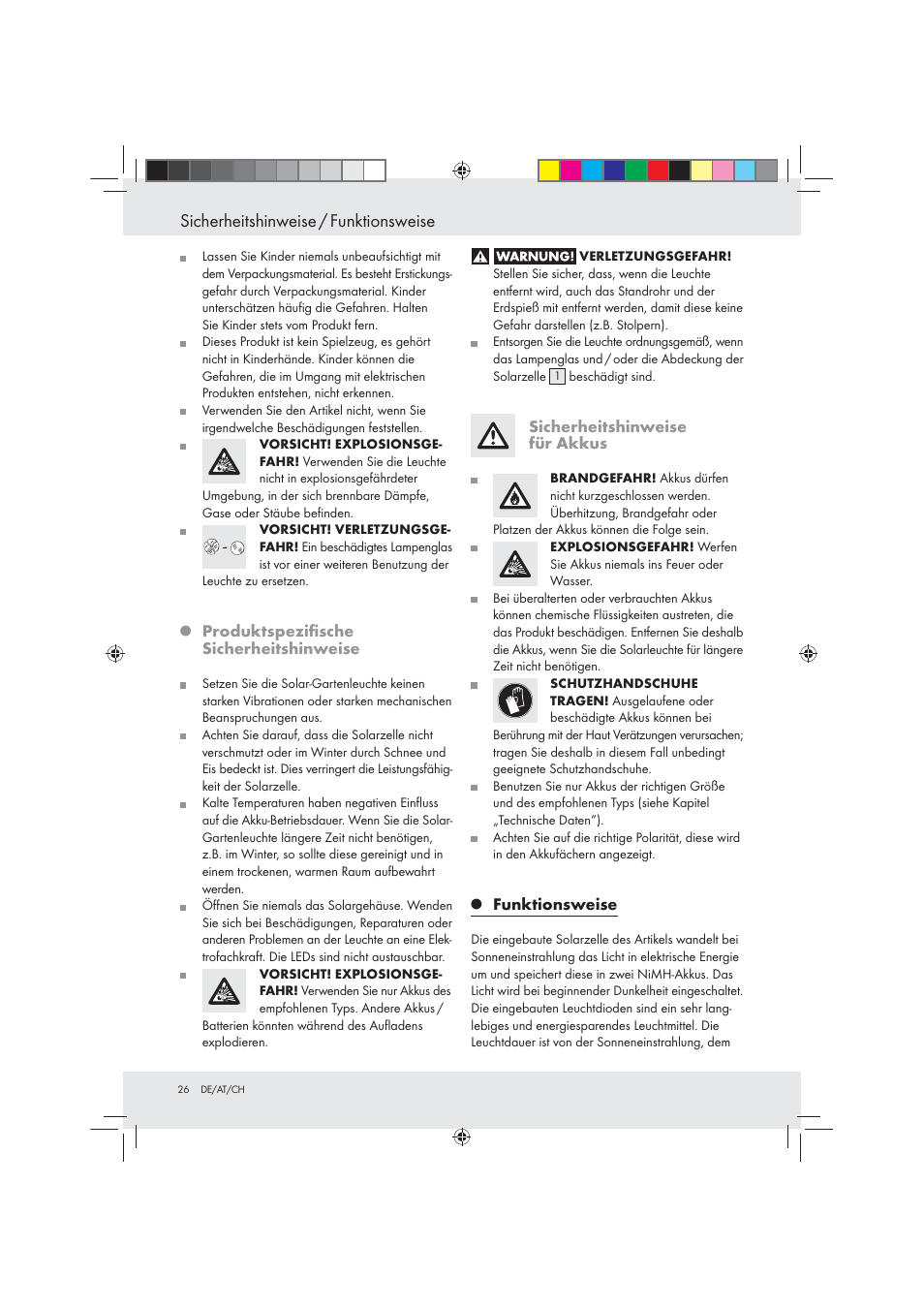 Sicherheitshinweise / funktionsweise | Livarno Z31094A Z31094B User Manual | Page 26 / 29