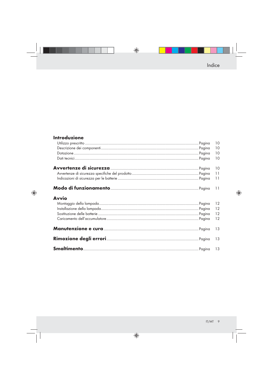 Indice | Livarno Z31094A Z31094B User Manual | Page 9 / 29