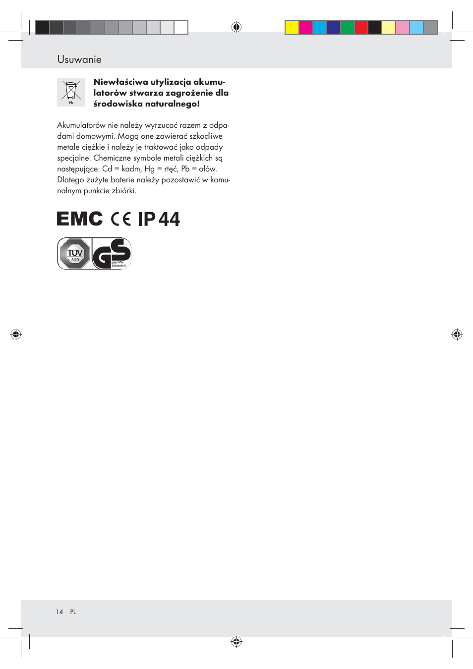 Usuwanie | Livarno Z31094A Z31094B User Manual | Page 14 / 40