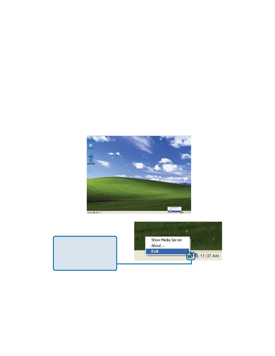 Stopping the d-link media server, Using the d-link media server software (continued) | D-Link DSM-320RD User Manual | Page 28 / 120
