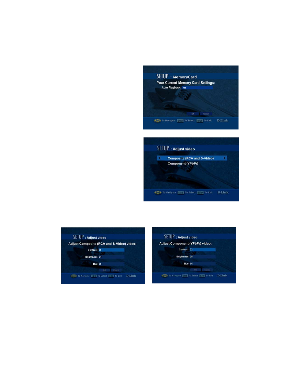 Setup (continued), Adjust video | D-Link DSM-320RD User Manual | Page 95 / 120