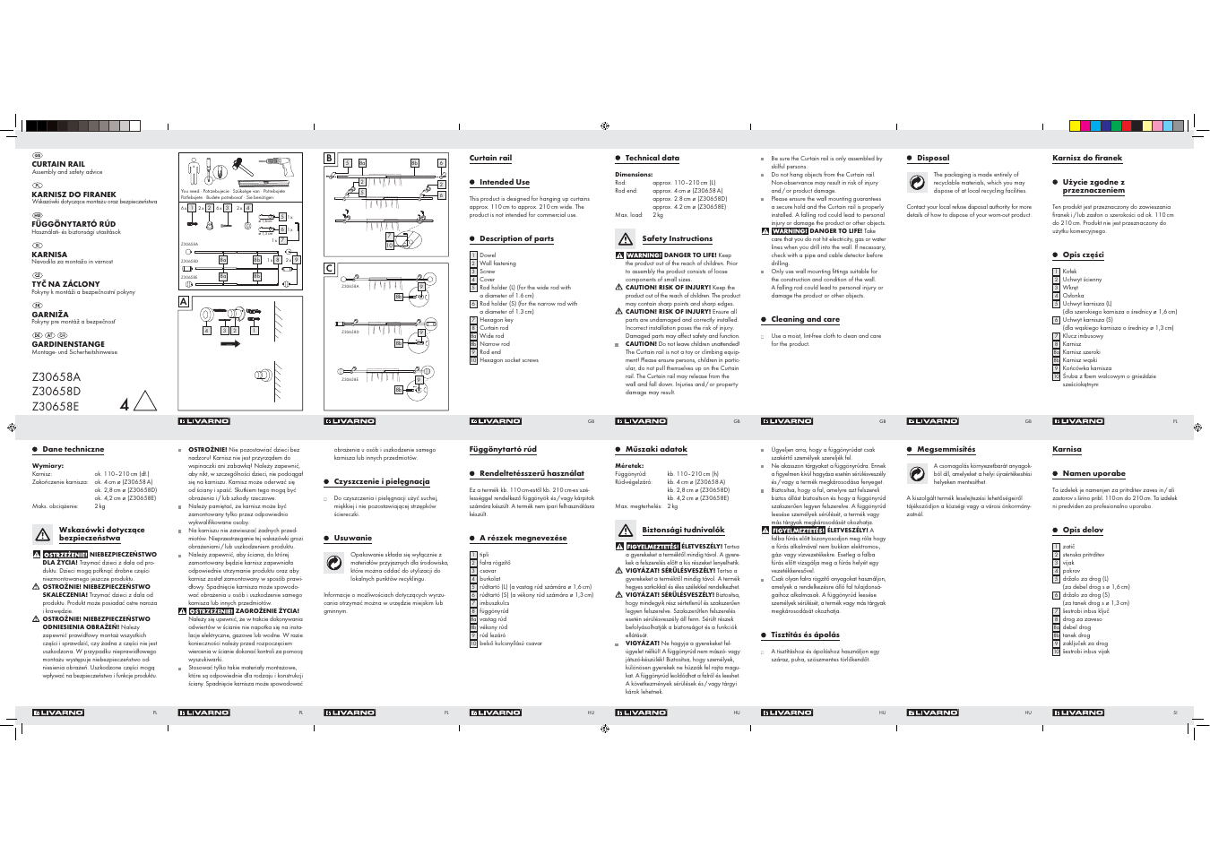 Livarno Z30658A Z30658D Z30658E User Manual | 2 pages