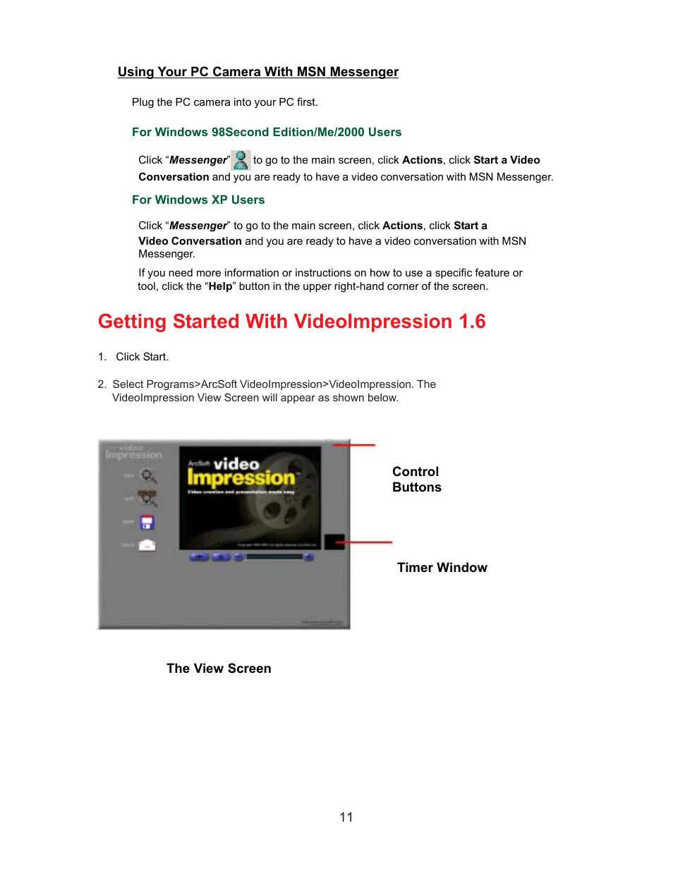 Getting started with videoimpression 1.6 | D-Link DSB-C110 User Manual | Page 11 / 30