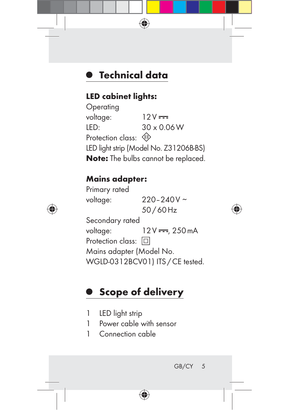 Technical data, Scope of delivery | Livarno Z31206B-BS User Manual | Page 5 / 35