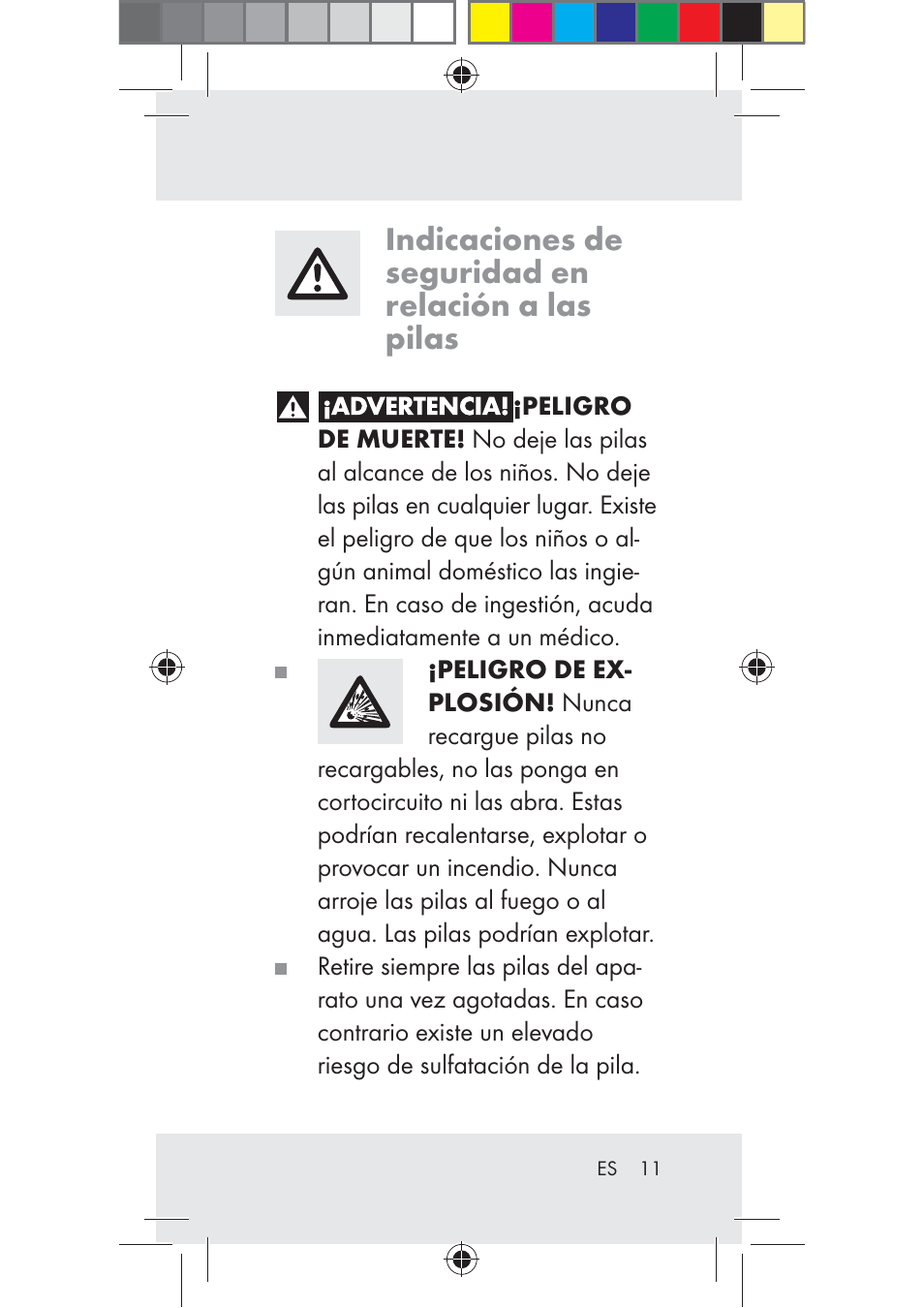 Indicaciones de seguridad en relación a las pilas | Livarno Z31206A-BS User Manual | Page 11 / 89