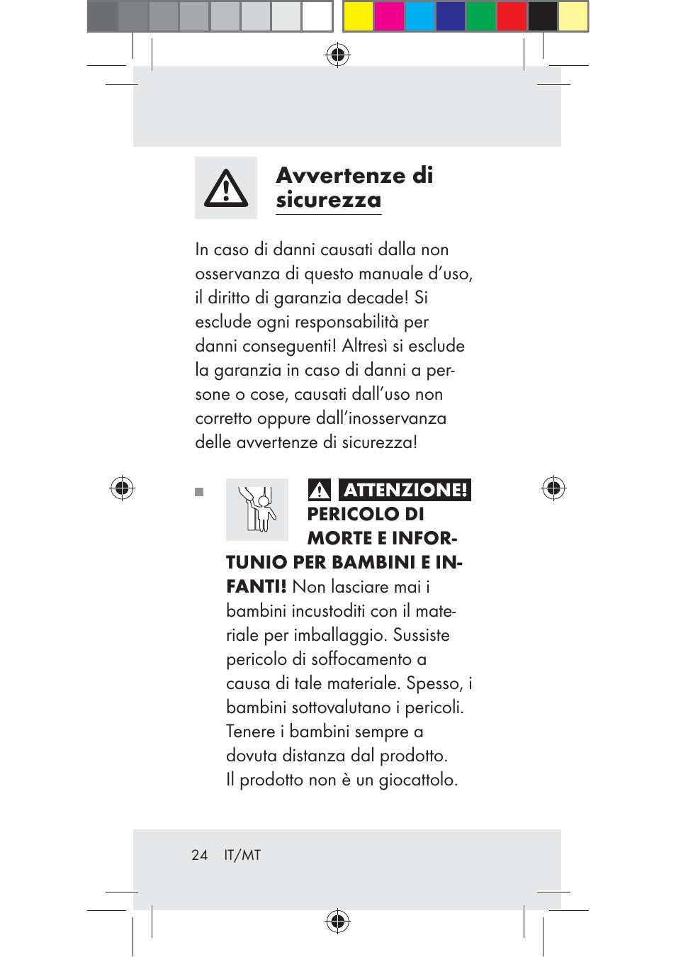 Avvertenze di sicurezza | Livarno Z31206A-BS User Manual | Page 24 / 89