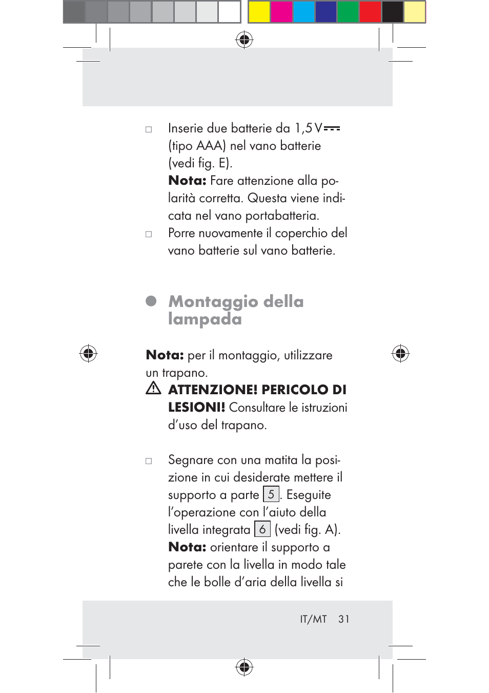 Montaggio della lampada | Livarno Z31206A-BS User Manual | Page 31 / 89
