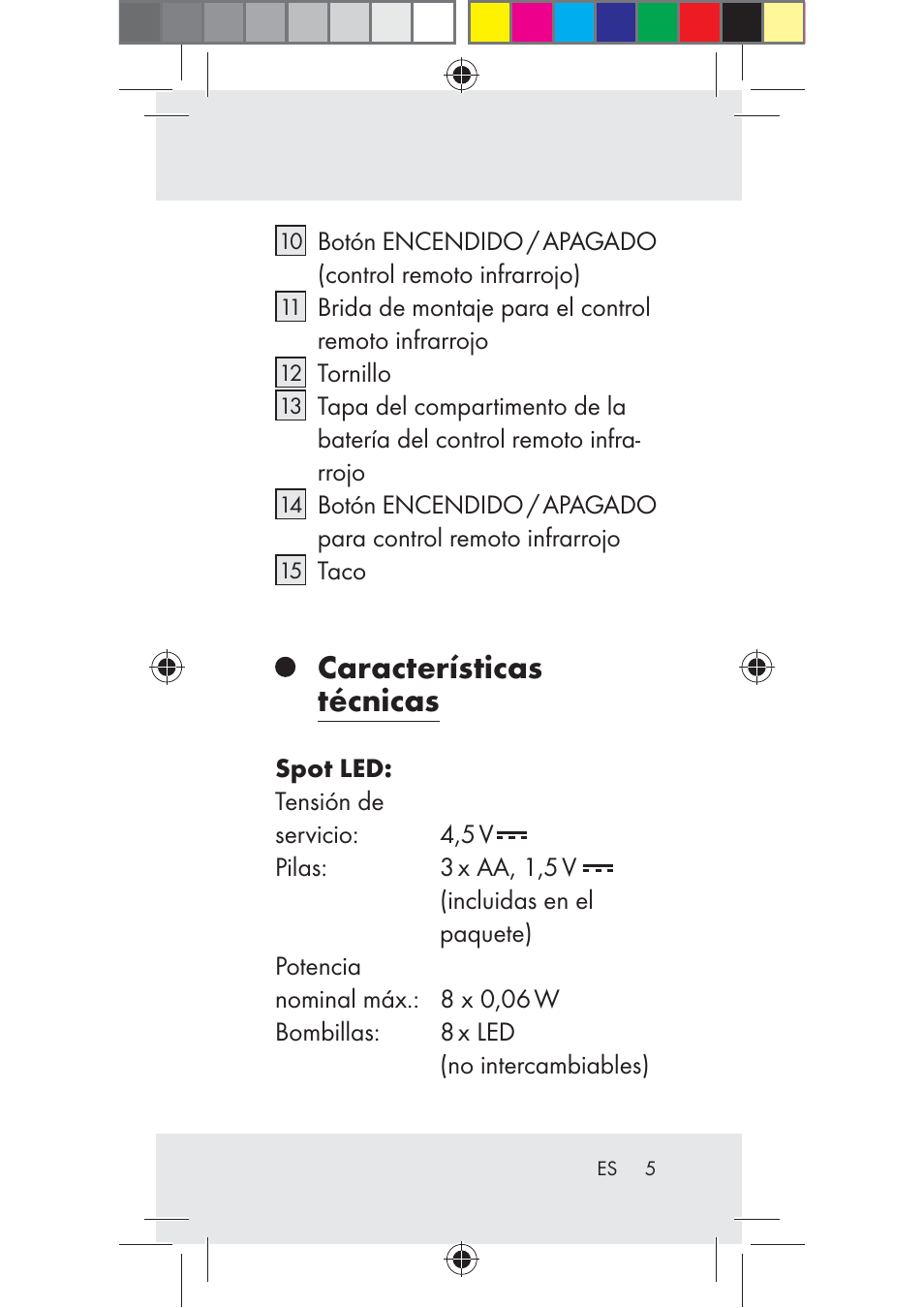 Características técnicas | Livarno Z31206A-BS User Manual | Page 5 / 89