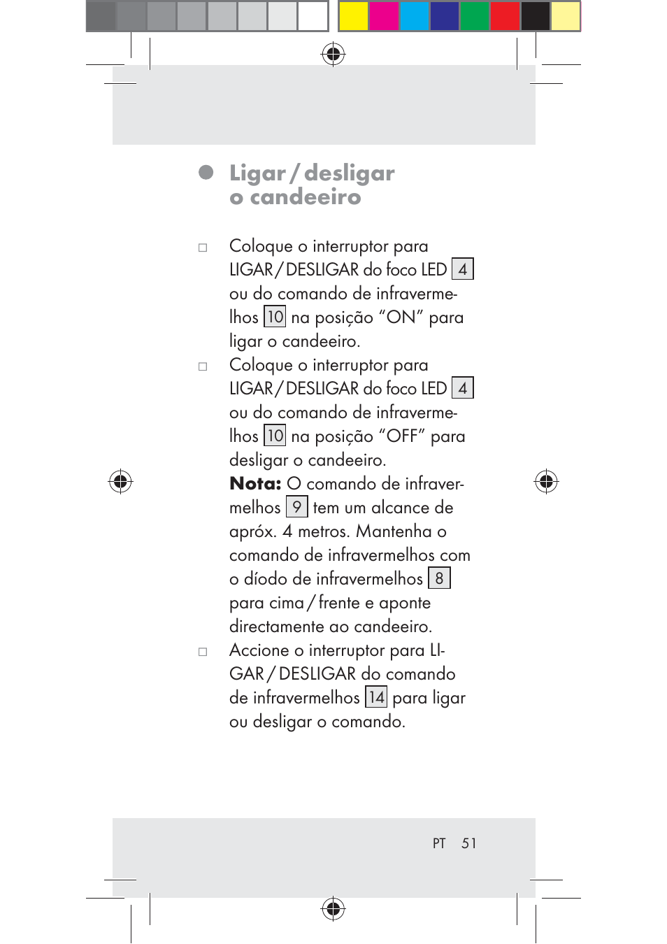 Ligar / desligar o candeeiro | Livarno Z31206A-BS User Manual | Page 51 / 89