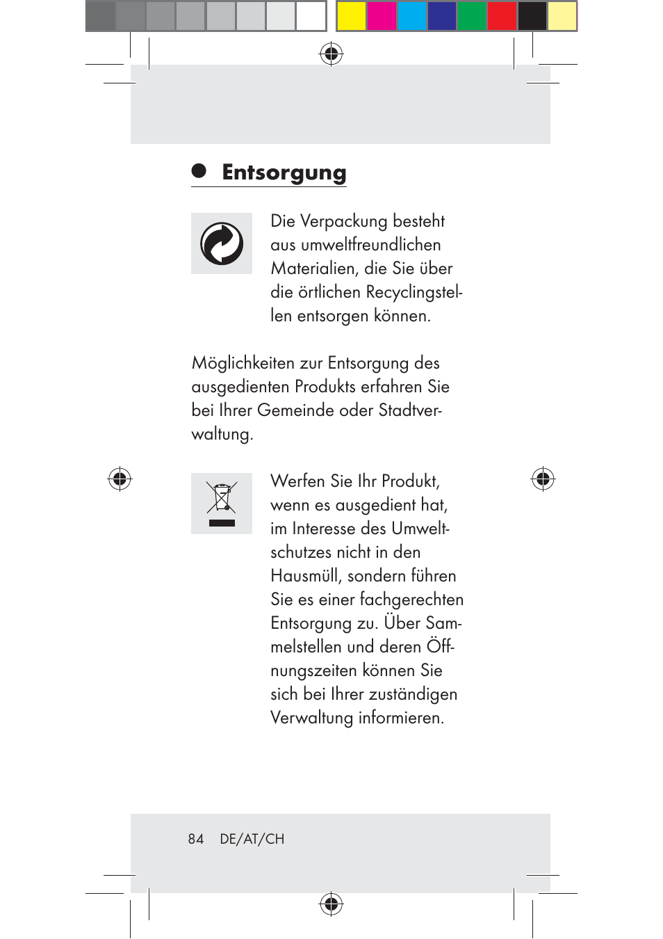 Entsorgung | Livarno Z31206A-BS User Manual | Page 84 / 89