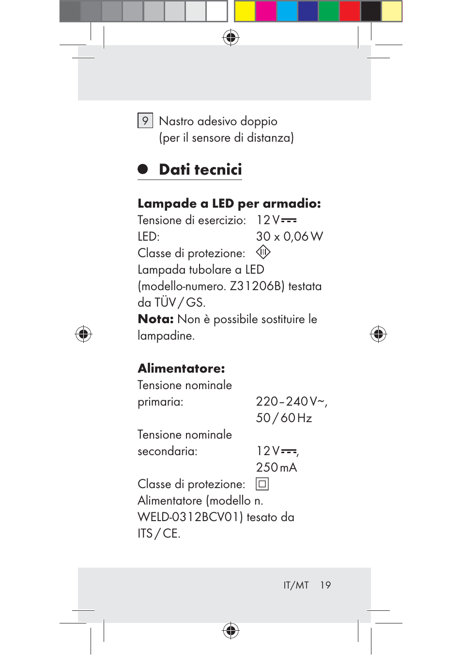 Dati tecnici | Livarno Z31206B-BS User Manual | Page 19 / 74