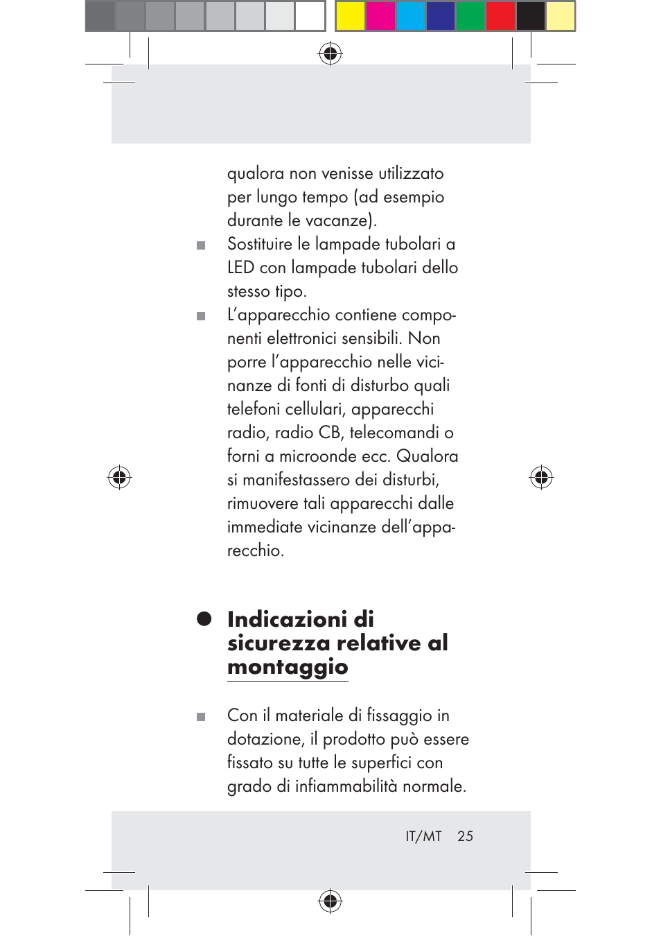 Indicazioni di sicurezza relative al montaggio | Livarno Z31206B-BS User Manual | Page 25 / 74